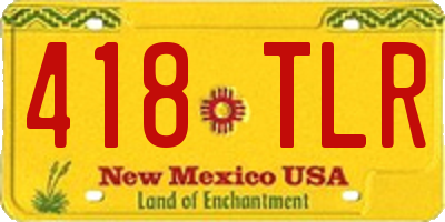 NM license plate 418TLR