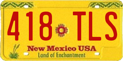 NM license plate 418TLS
