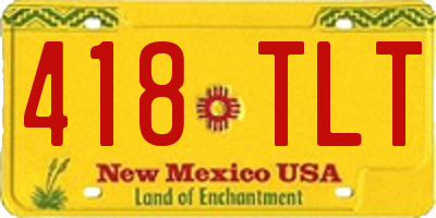 NM license plate 418TLT