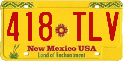 NM license plate 418TLV