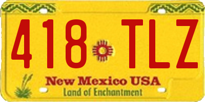 NM license plate 418TLZ