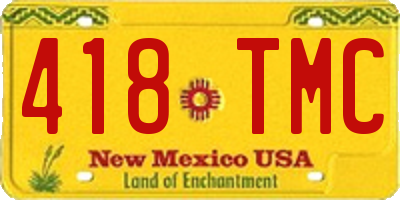 NM license plate 418TMC