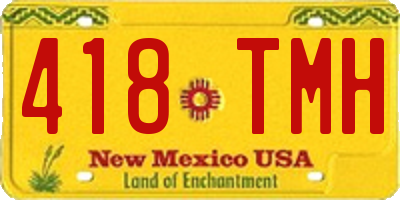 NM license plate 418TMH