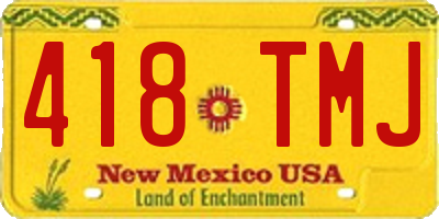 NM license plate 418TMJ