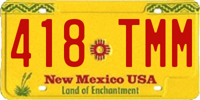 NM license plate 418TMM