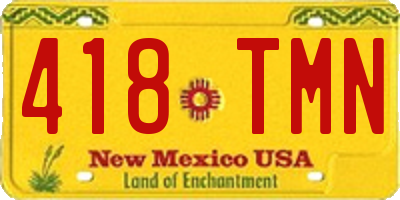 NM license plate 418TMN