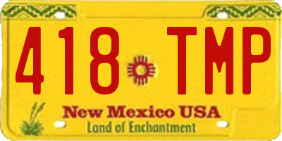 NM license plate 418TMP