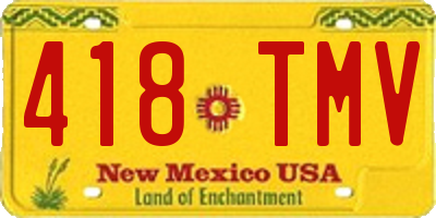 NM license plate 418TMV