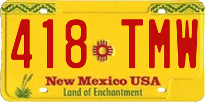 NM license plate 418TMW
