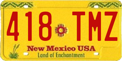 NM license plate 418TMZ