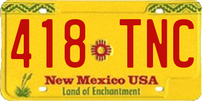 NM license plate 418TNC