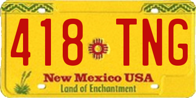 NM license plate 418TNG