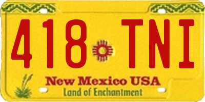 NM license plate 418TNI
