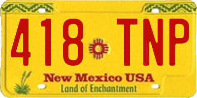 NM license plate 418TNP