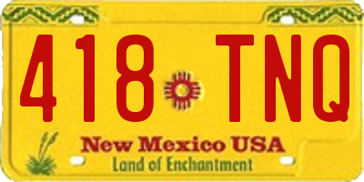 NM license plate 418TNQ
