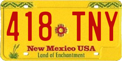 NM license plate 418TNY