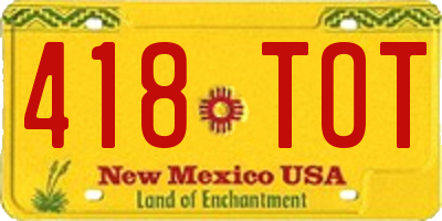 NM license plate 418TOT