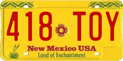 NM license plate 418TOY