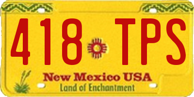 NM license plate 418TPS