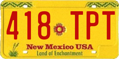 NM license plate 418TPT