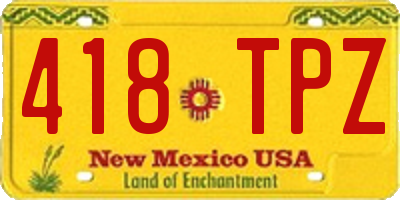 NM license plate 418TPZ
