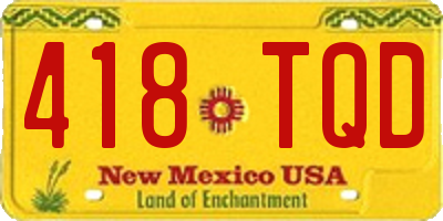 NM license plate 418TQD