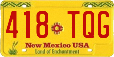 NM license plate 418TQG