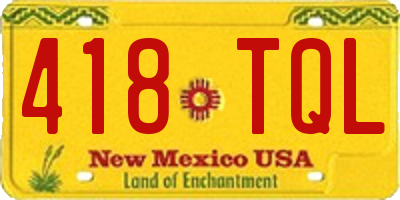 NM license plate 418TQL