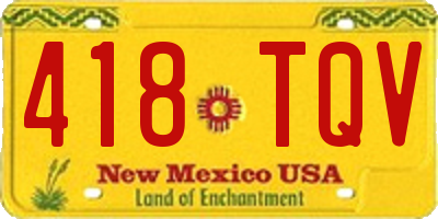 NM license plate 418TQV