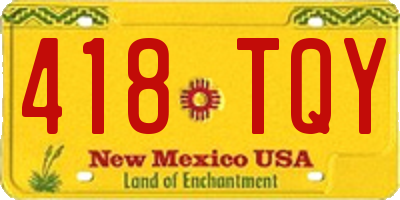 NM license plate 418TQY