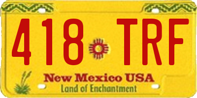 NM license plate 418TRF