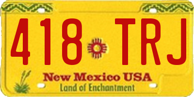 NM license plate 418TRJ