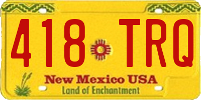 NM license plate 418TRQ