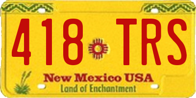 NM license plate 418TRS