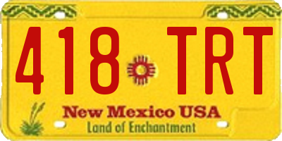 NM license plate 418TRT