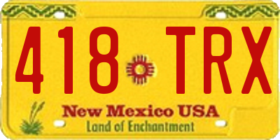NM license plate 418TRX