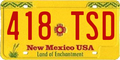 NM license plate 418TSD