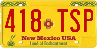 NM license plate 418TSP