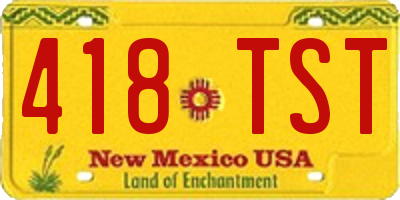 NM license plate 418TST