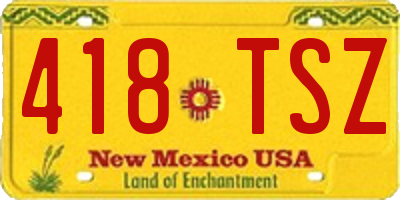 NM license plate 418TSZ