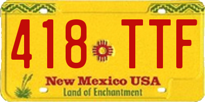 NM license plate 418TTF