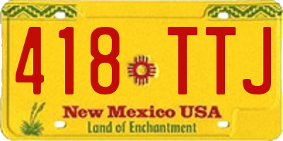 NM license plate 418TTJ