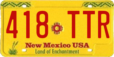 NM license plate 418TTR