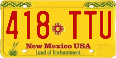 NM license plate 418TTU