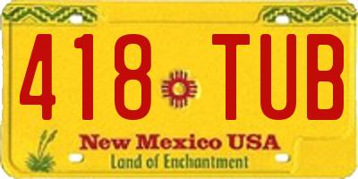 NM license plate 418TUB