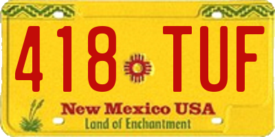 NM license plate 418TUF