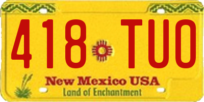 NM license plate 418TUO