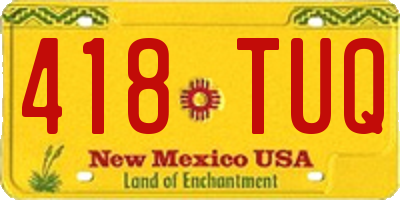 NM license plate 418TUQ