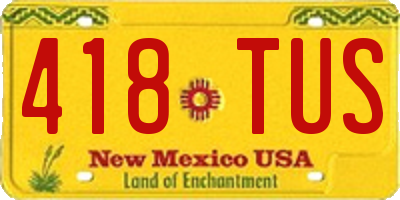 NM license plate 418TUS