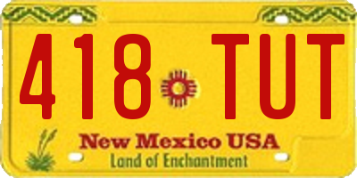 NM license plate 418TUT